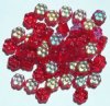 50 8mm Transparent Red AB Flower Beads